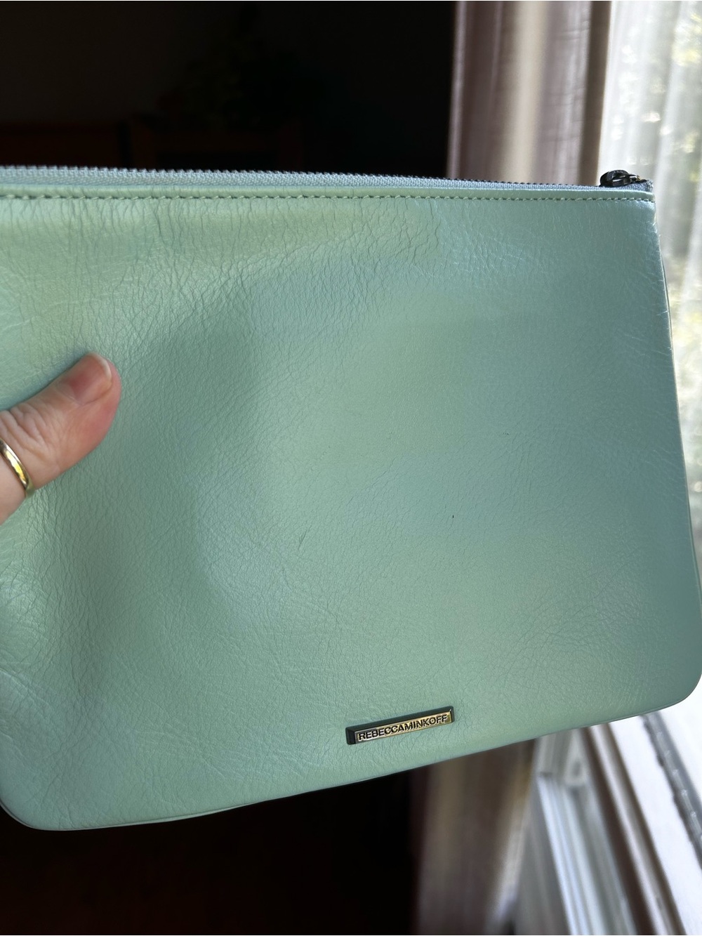 Rebecca Minkoff Mint Blue Leather Clutch/Wristlet